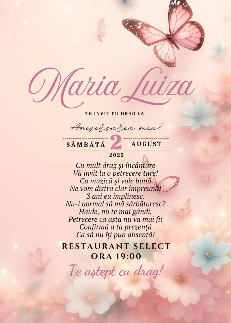invitatie digitala zi de nastere basm si zane