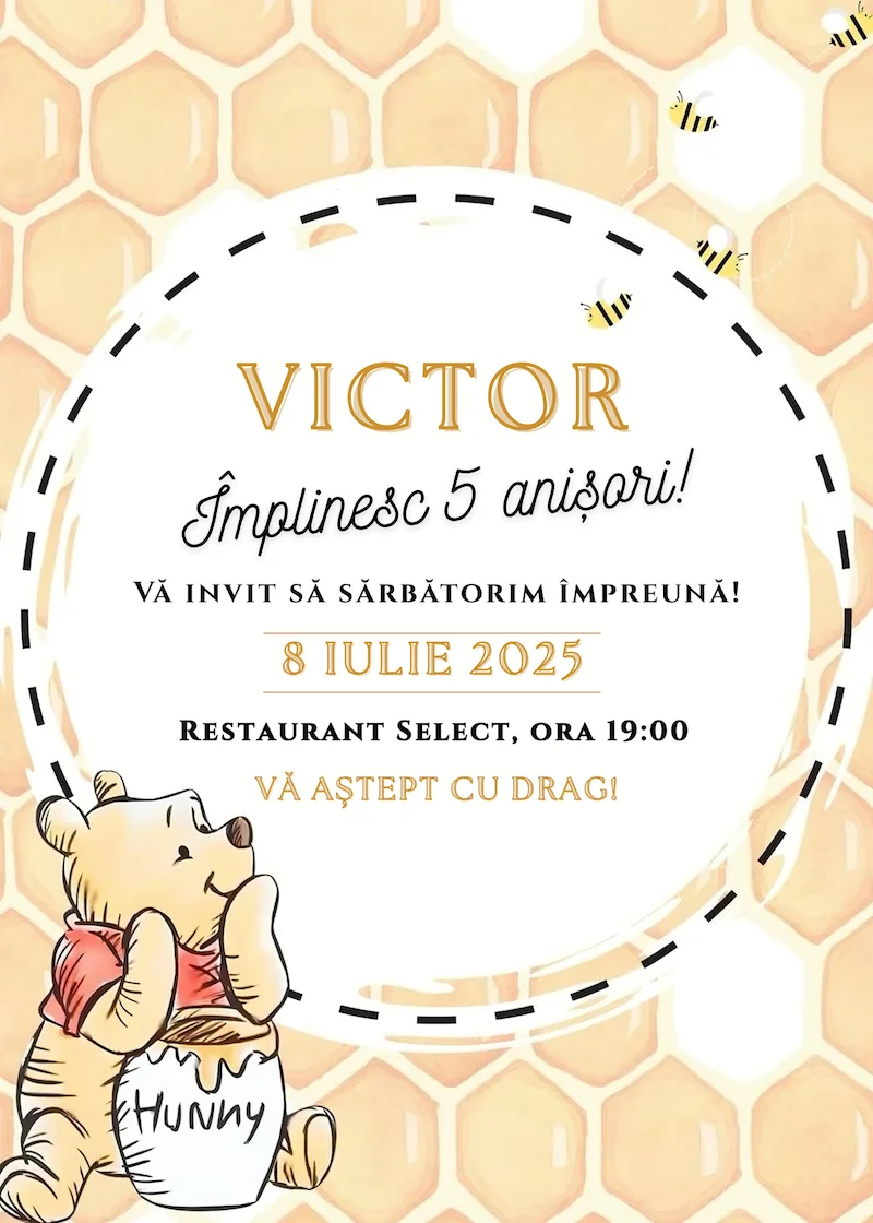 invitatie digitala zi de nastere winnie pooh