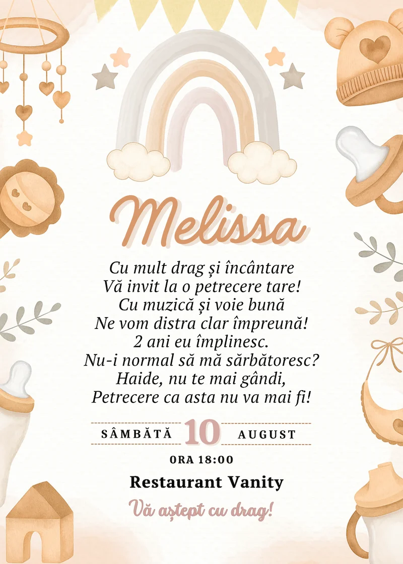 invitatie digitala zi de nastere biberon