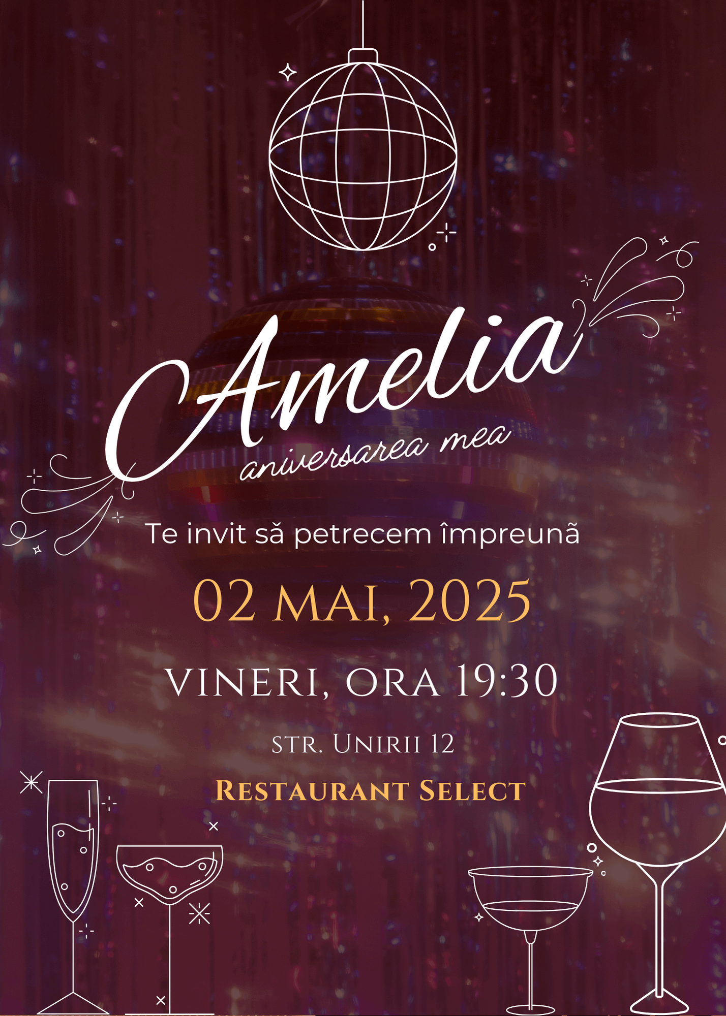 Invitatie digitala aniversare model 12