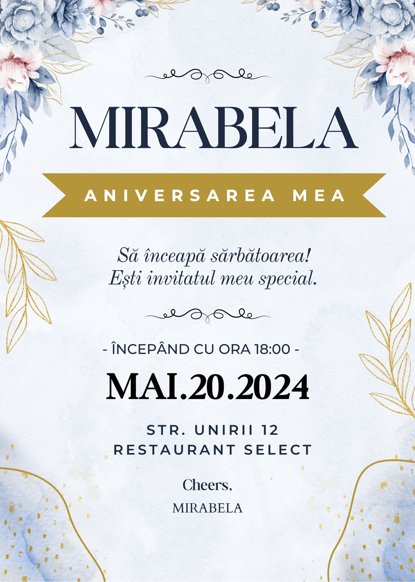 Invitatie digitala aniversare model 22