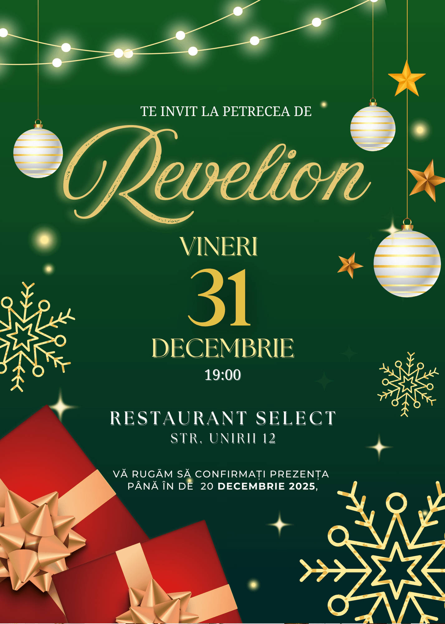 invitatie digitala de revelion model 4