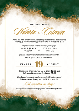 Invitație Digitală Cununie Civilă Model 1