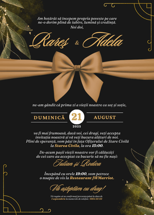 Invitație Digitală Cununie Civilă Model 14