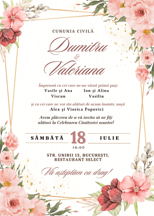 Invitație Digitală Cununie Civilă Model 15