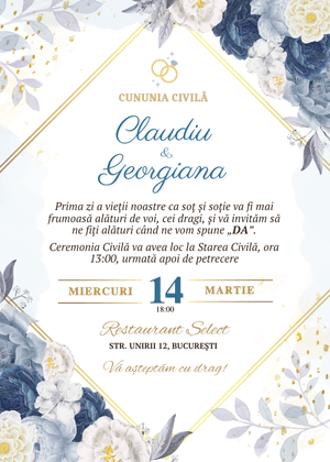 Invitație Digitală Cununie Civilă Model 16