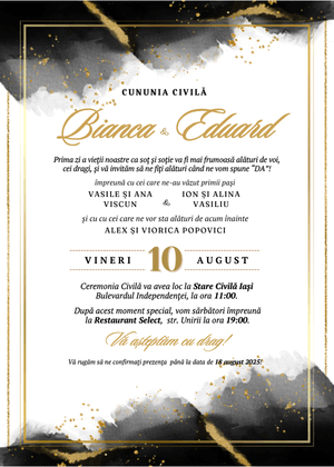 Invitație Digitală Cununie Civilă Model 17
