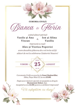 Invitație Digitală Cununie Civilă Model 2