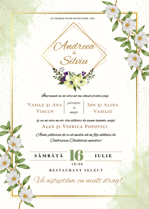 Invitație Digitală Cununie Civilă Model 20