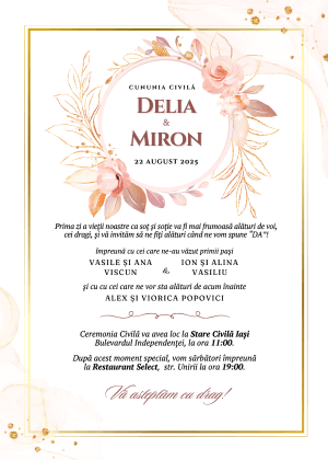 Invitație Digitală Cununie Civilă Model 21