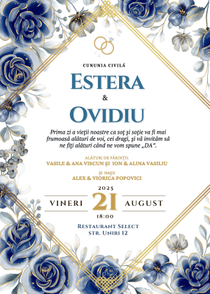 Invitație Digitală Cununie Civilă Model 22