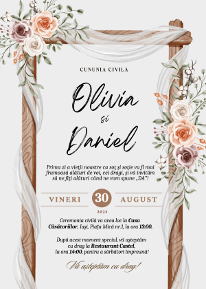 Invitație Digitală Cununie Civilă Model 24
