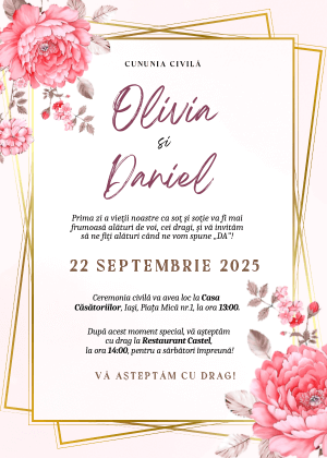 Invitație Digitală Cununie Civilă Model 25