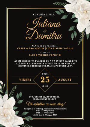 Invitație Digitală Cununie Civilă Model 27