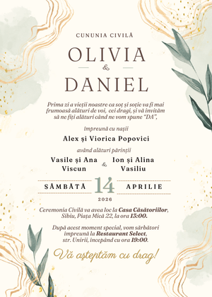 Invitație Digitală Cununie Civilă Model 4