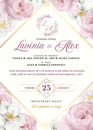 Invitație Digitală Cununie Civilă Model 5