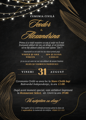 Invitație Digitală Cununie Civilă Model 29