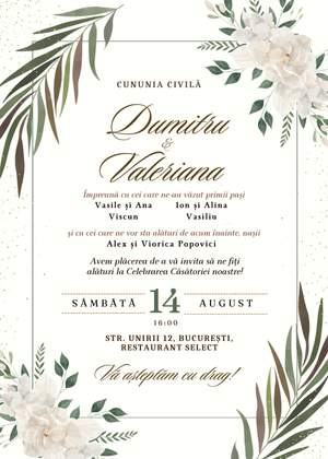 Invitație Digitală Cununie Civilă Model 7