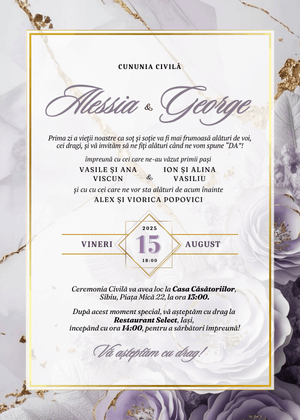 Invitație Digitală Cununie Civilă Model 9