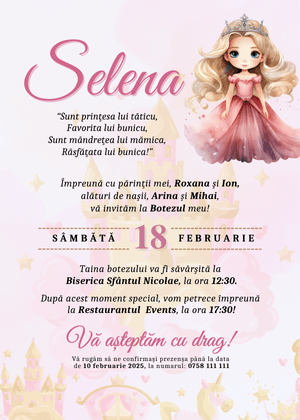 Invitație Digitală Botez Model 10