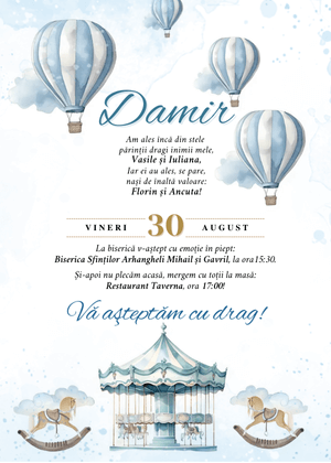 Invitație Digitală Botez Model 11