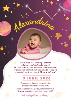 Invitație Digitală Botez Model 16