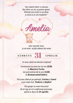 Invitație Digitală Botez Model 18