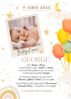 Invitație Digitală Botez Model 21