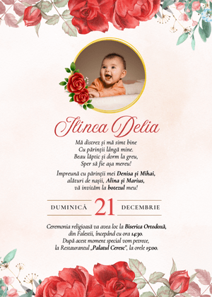 Invitație Digitală Botez Model 22