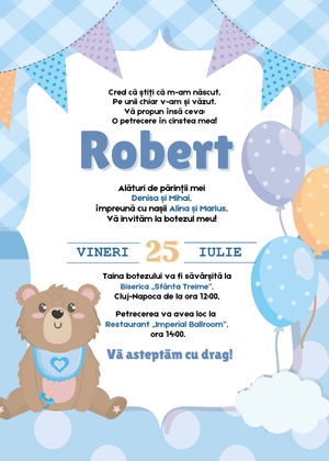 Invitație Digitală Botez Model 25