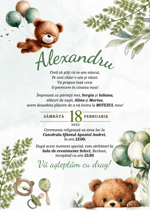 Invitație Digitală Botez Model 3