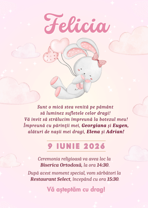 Invitație Digitală Botez Model 30