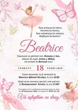 Invitație Digitală Botez Model 4