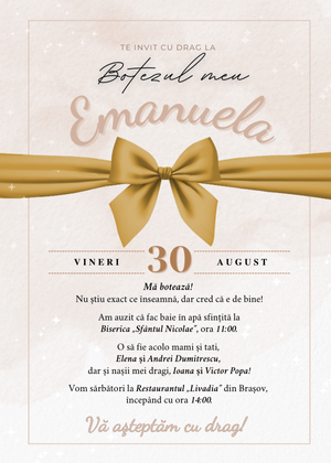 Invitație Digitală Botez Model 40