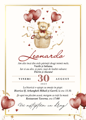 Invitație Digitală Botez Model 51