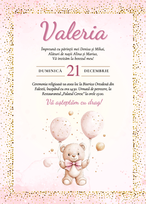 Invitație Digitală Botez Model 52