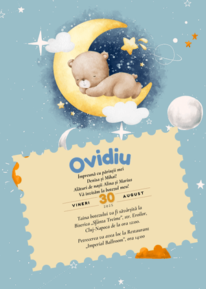 Invitație Digitală Botez Model 53