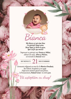 Invitație Digitală Botez Model 54