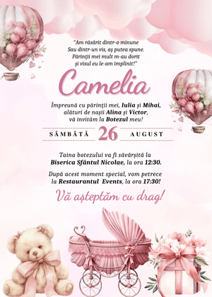 Invitație Digitală Botez Model 8