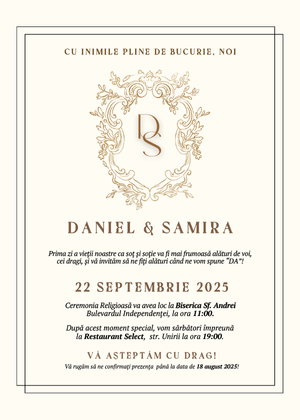 Invitație Digitală Nuntă Model 13