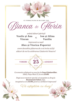 Invitație Digitală Nuntă Model 15