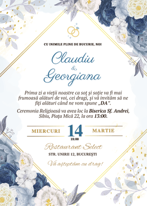 Invitație Digitală Nuntă Model 18