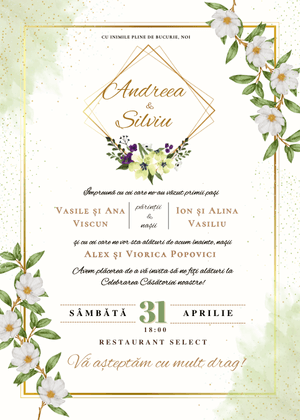 Invitație Digitală Nuntă Model 19