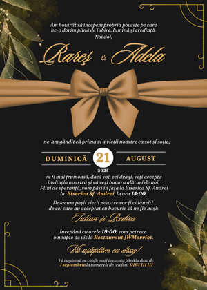 Invitație Digitală Nuntă Model 21