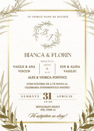 Invitație Digitală Nuntă Model 24