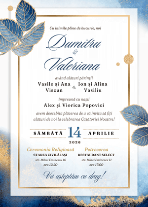 Invitație Digitală Nuntă Model 25