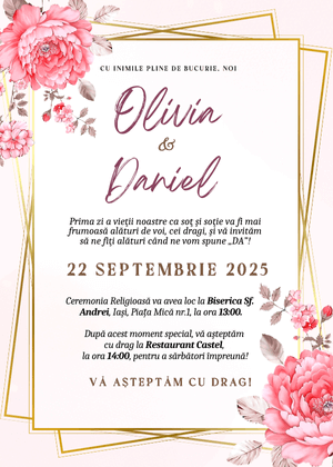 Invitație Digitală Nuntă Model 26