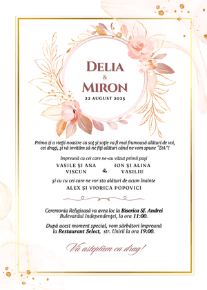 Invitație Digitală Nuntă Model 28