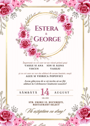 Invitație Digitală Nuntă Model 32