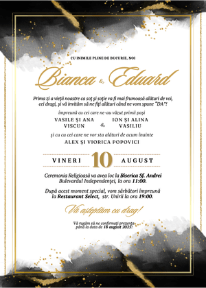 Invitație Digitală Nuntă Model 35
